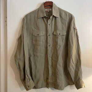 Faconnable Linen Button Long Sleeve Shirt
